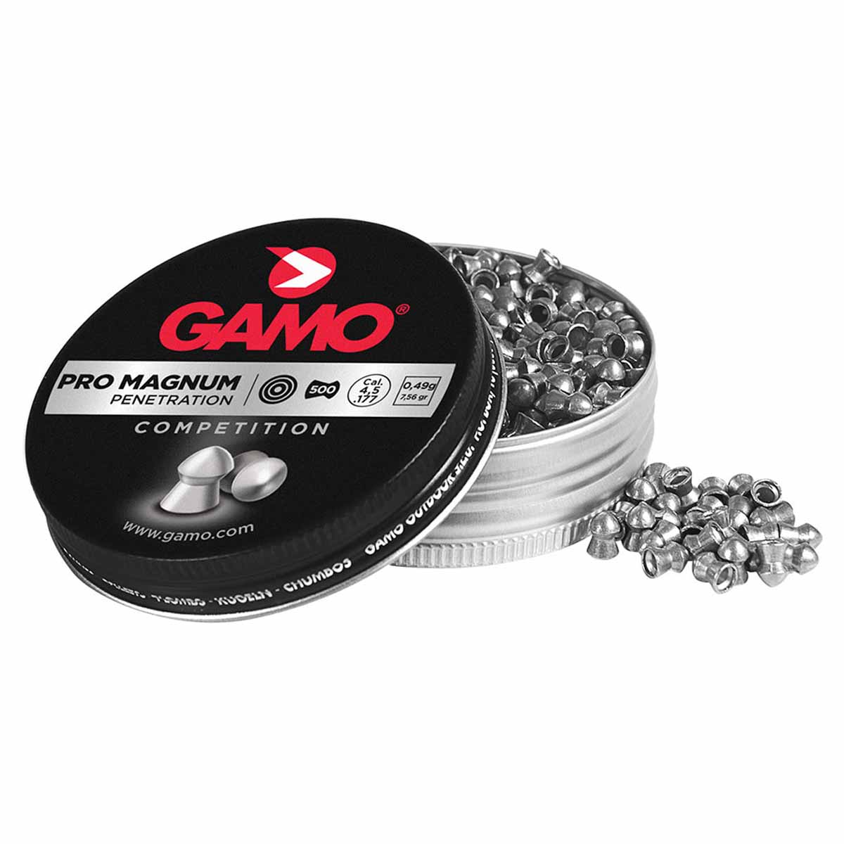 Tin of 500. GAMO PRO MATCH COMPETITION .177 4.5mm Air Rifle/Pistol Pellets 