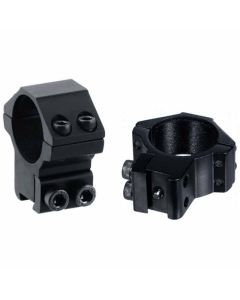 ACCURA Aluminium 30mm ID Dovetail Scope Mounting Rings - Matte Black, Medium