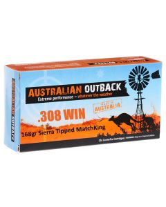 Australian Outback 308 WIN 168GR Sierra Tipped Matchking - 20 Pack