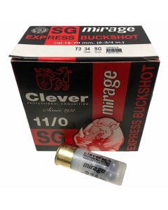Clever Mirage T3 12G 34GR OO/SG Express Buckshot Cartridges - 250 Pack