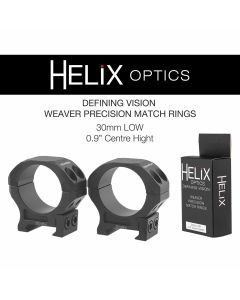 HELIX Pro Match Alloy 30MM ID Picatinny/Weaver Scope Mounting Rings, Low