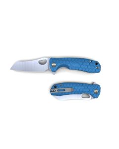 Honey Badger Wharncleaver Plain Edge Folding Knife, Medium Blue