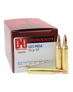 Hornady Custom 223 REM 55GR Soft Point 3240FPS Ammunition - 50 Pack