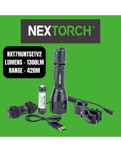 NEXTORCH T7 V2 1300 Lumen LED Rechargeable Torch Hunters Kit