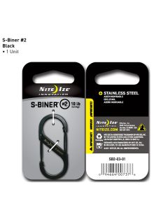 Niteize #2 Stainless Steel S-Biner, Black