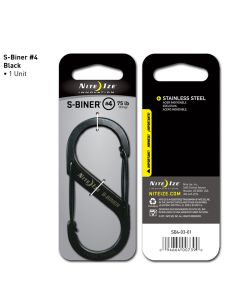 Niteize #4 Stainless Steel S-Biner, Black