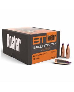 Nosler 6mm 243 Caliber 70GR Ballistic Tip Varmint Projectiles - 100 Pack