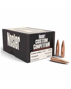Nosler 6.5mm 260 Caliber 264 123GR HPBT Custom Comp Projectiles - 100 Pack