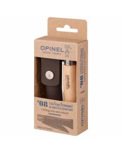 OPINEL N°8 Stainless Steel Folding Knife & Pouch Kit