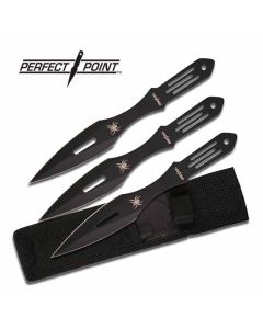 Perfect Point Black Spider Triple Knife Throwing Set