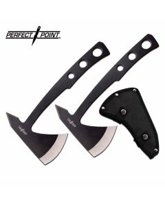 Perfect Point Twin Throwing Axe Set Black