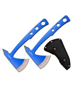 Perfect Point Twin Throwing Axe Set Blue