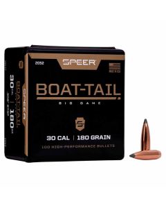Speer .308 Caliber 180GR Boat Tail Big Game Projectiles - 100 Pack