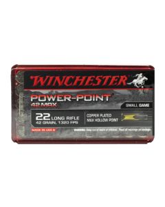 Winchester Power Point MAX 22LR 42GR High Velocity CP Hollow Point 1320FPS
