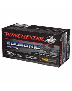 Winchester Subsonic Max 22LR 42GR Standard Velocity Hollow Point 1065FPS - 500 Pack