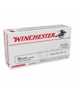 Winchester USA 9mm Luger 125GR LRN 1010FPS - 50 Pack