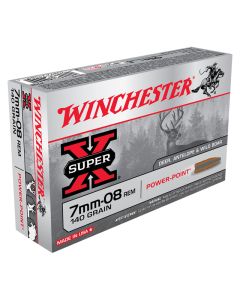 Winchester Super-X 7MM-08 REM 140GR Pointed Soft Power Point 2800FPS - 20 Pack