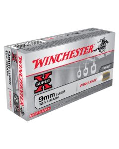 Winchester Super-X Winclean 9mm Luger 124GR BEB 1130FPS - 50 Pack